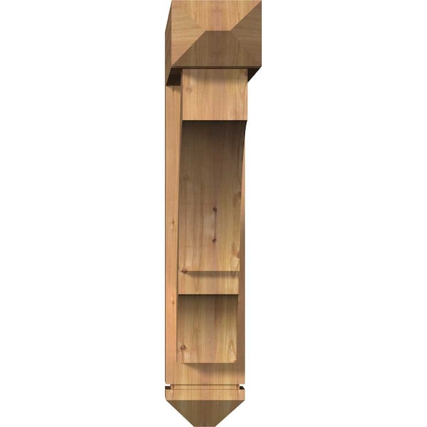 Balboa Arts And Crafts Smooth Bracket W/ Offset Brace, Western Red Cedar, 7 1/2W X 38D X 38H